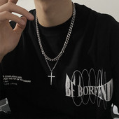 Vīriešu divslāņu ķēde ar krusta kulonu