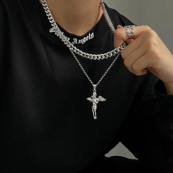 Vīriešu divslāņu ķēde ar krusta kulonu