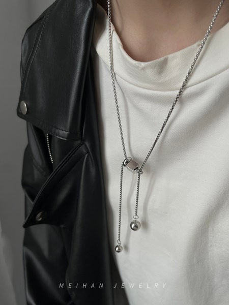 Modern férfi állítható titán acél lánc