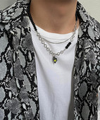 Moderna muška ogrlica s privjeskom od mjesečevog kamena