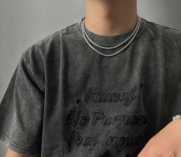 Ανδρική αλυσίδα σε δύο σειρές σε ασημί χρώμα