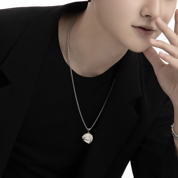 Ανδρική αλυσίδα casual με μενταγιόν - από ατσάλι