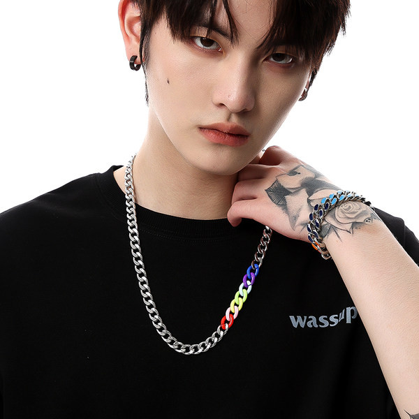 Alkalmi férfi titán acéllánc