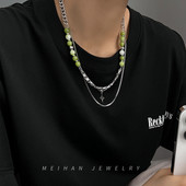 Vīriešu kaklarota ar krāsainiem akmeņiem