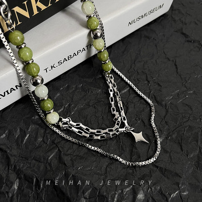 Vīriešu kaklarota ar krāsainiem akmeņiem