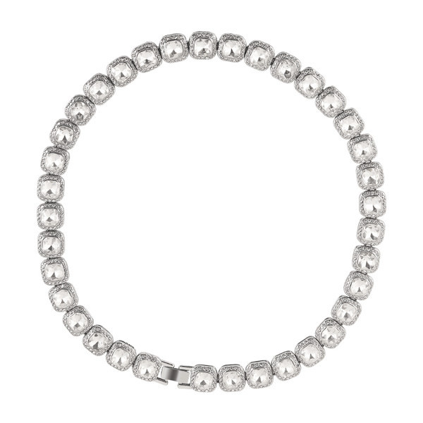 Ezüst színű férfi nyaklánc kövekkel