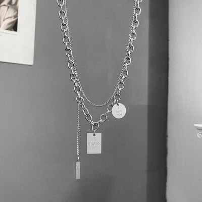 Kétrétegű férfi lánc medállal