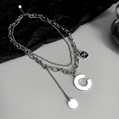 Kétrétegű férfi lánc medállal