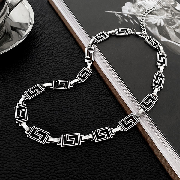 Ανδρική αλυσίδα από ατσάλι από τιτάνιο ρετρό