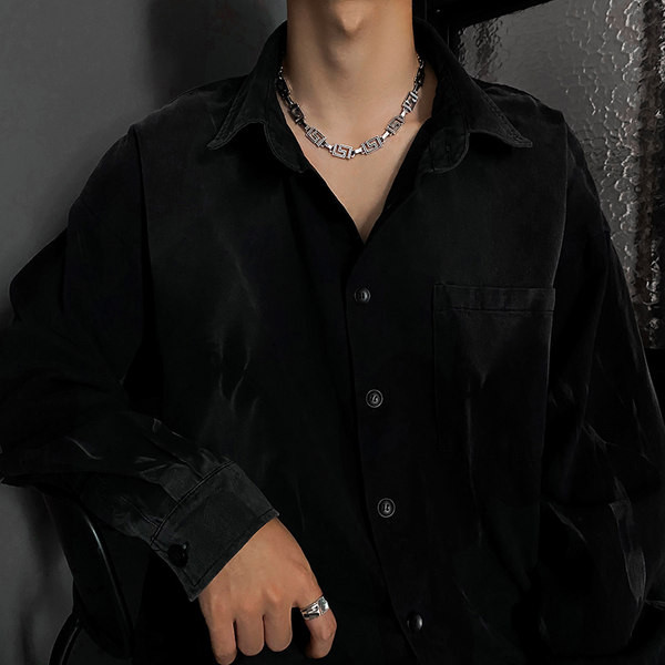 Ανδρική αλυσίδα από ατσάλι από τιτάνιο ρετρό