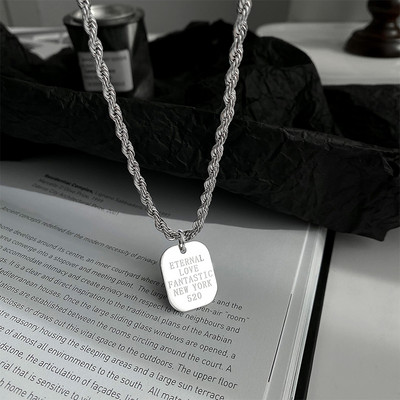 Férfi alkalmi titán acél medál nyaklánc