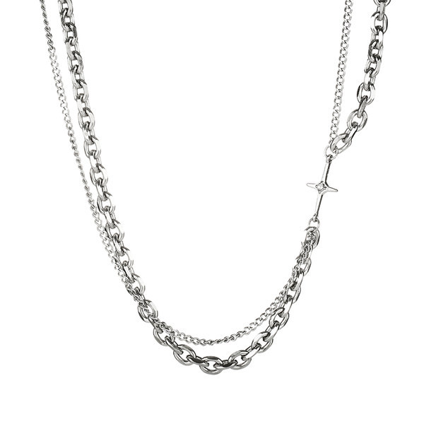 Sudraba vīriešu ķēde ar lielu bizi un krustiņu