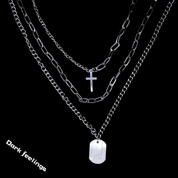 Ανδρική αλυσίδα με μενταγιόν - σετ τριών τεμαχίων