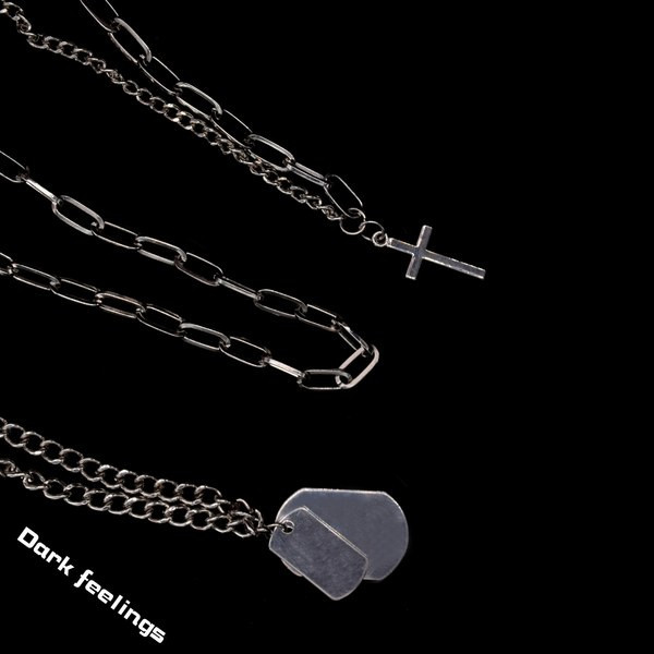 Ανδρική αλυσίδα με μενταγιόν - σετ τριών τεμαχίων