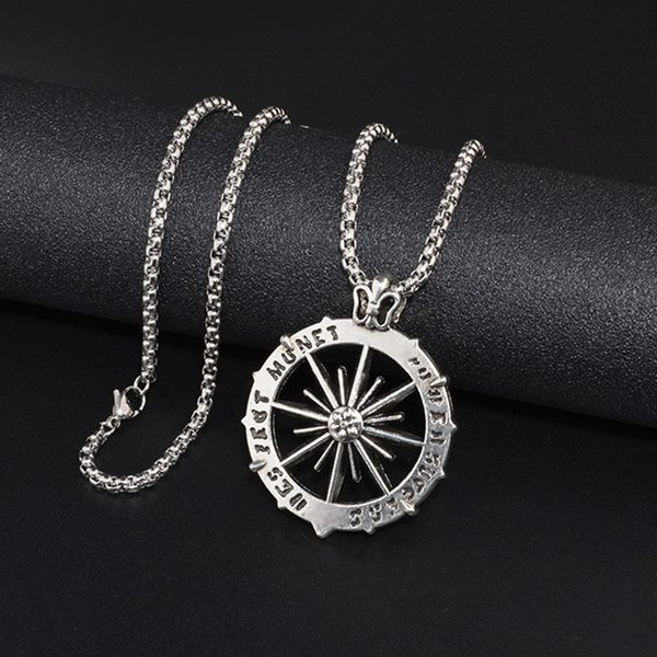 Ανδρική ατσάλινη αλυσίδα με μενταγιόν για τον ήλιο