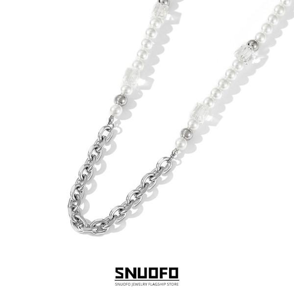 Lanac od titanijskog čelika s perlama