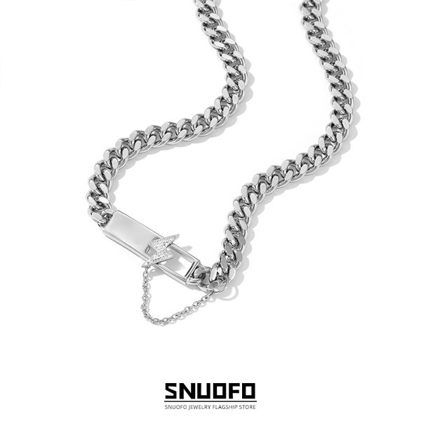 Új modell ezüst titán acél lánc férfiaknak