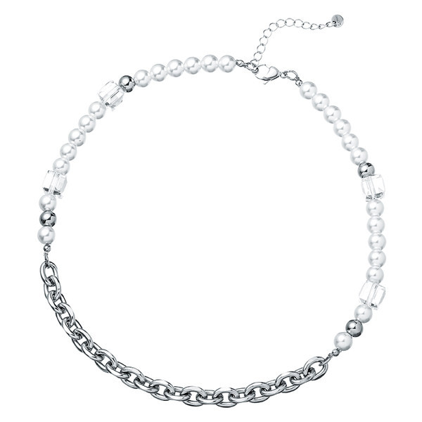 Vīriešu titāna tērauda ķēde ar dekoratīvām pērlēm