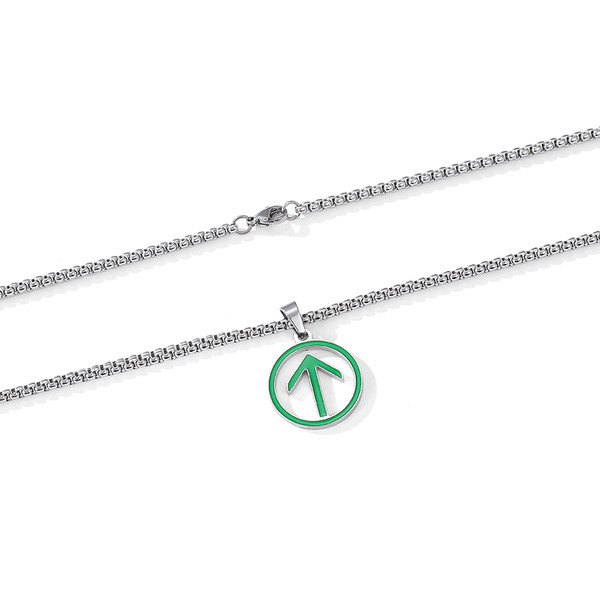 Vīriešu ķēde sudraba krāsā ar kulonu