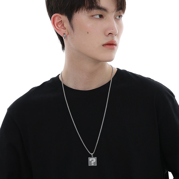 Muški ležerni čelični lanac s privjeskom