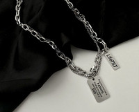 Ezüst férfi lánc felirattal