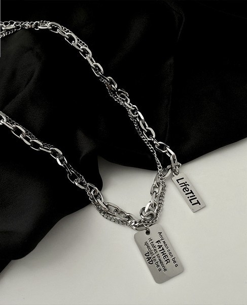 Ezüst férfi lánc felirattal