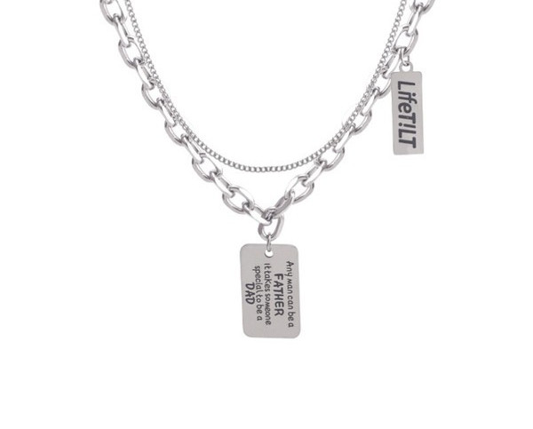 Ezüst férfi lánc felirattal
