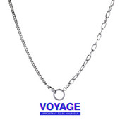 Férfi titán acél lánc kör alakú medállal