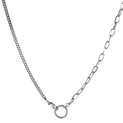 Férfi titán acél lánc kör alakú medállal