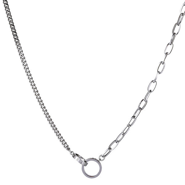 Férfi titán acél lánc kör alakú medállal