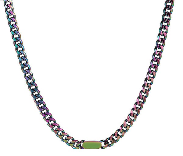 Férfi alkalmi lánc ezüst színű fonattal