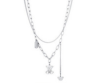 Divrindu vīriešu kaklarota sudraba krāsā