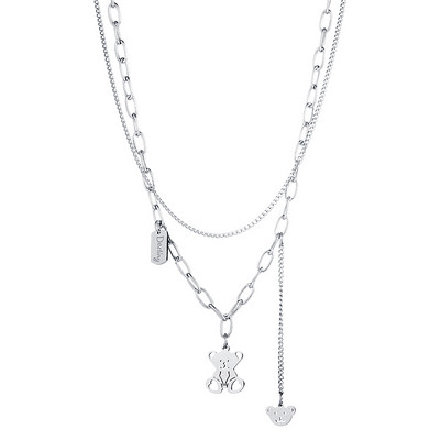 Divrindu vīriešu kaklarota sudraba krāsā