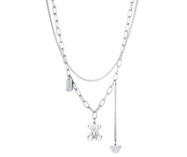 Divrindu vīriešu kaklarota sudraba krāsā