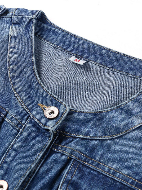 Modes ikdienišķa džinsa jaka, mētelis ar apaļu kaklu, sieviešu lielizmēra džinsi, sieviešu jakas, 2022. gada sieviešu vējjaka.