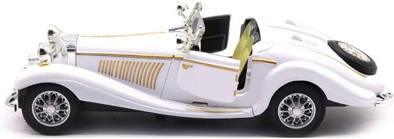 Кола Ahelos, Ретро модел, Метална, Бяла, 16 см