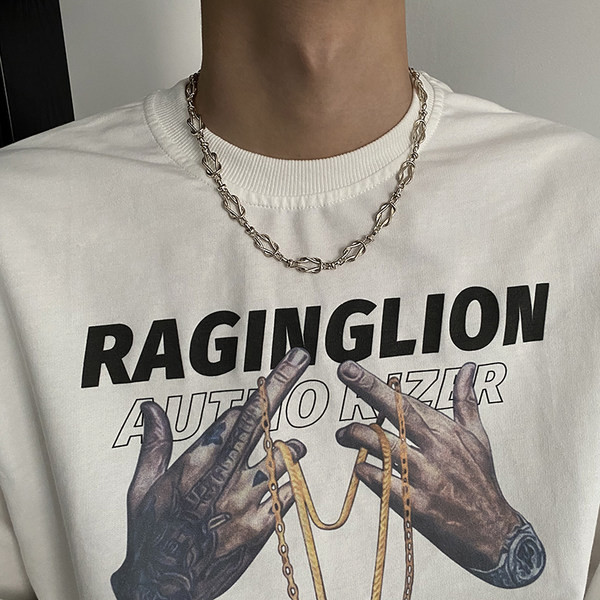 Vīriešu ķēdīte ar sudraba pinumu