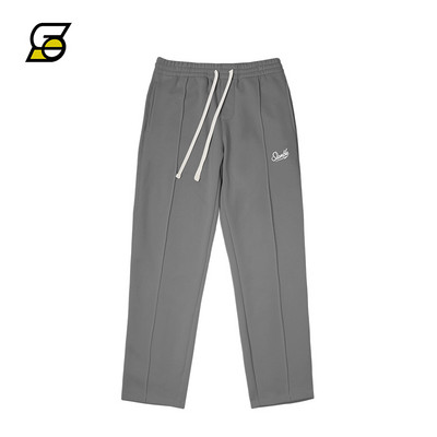 Μονόχρωμο ανδρικό παντελόνι με γράμματα και κορδόνια