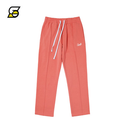 Μονόχρωμο ανδρικό παντελόνι με γράμματα και κορδόνια