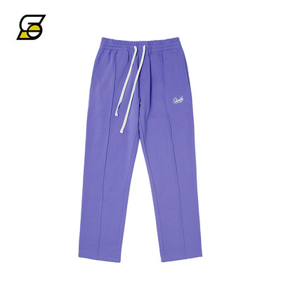 Μονόχρωμο ανδρικό παντελόνι με γράμματα και κορδόνια