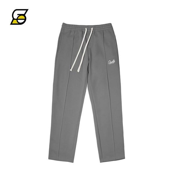 Μονόχρωμο ανδρικό παντελόνι με γράμματα και κορδόνια