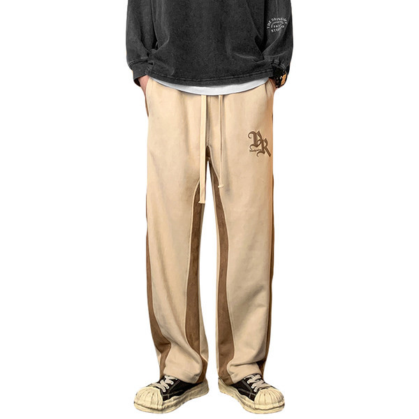 Férfi hétköznapi nadrág zsebekkel - egyenes modell