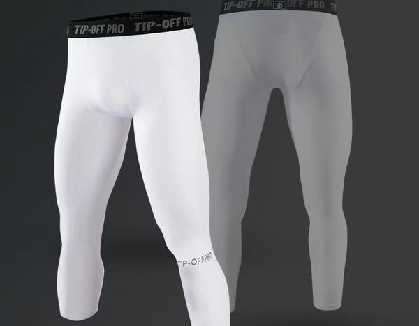 Sportos férfi leggings fekete-fehér színben