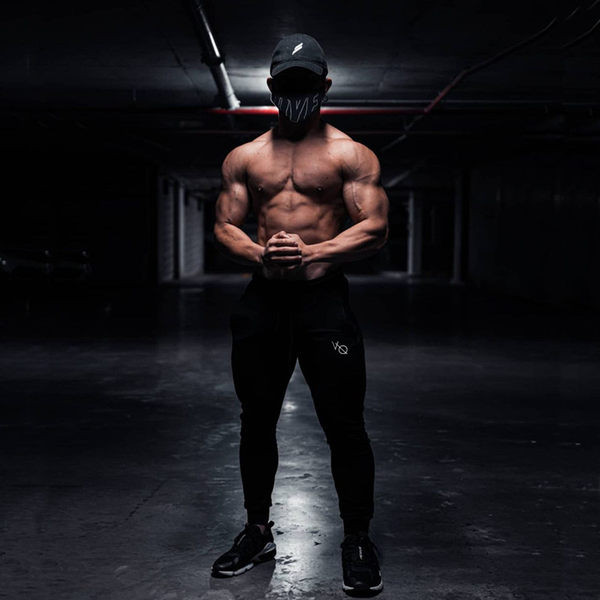 Vīriešu vienkrāsainas sporta modeļa bikses ar kabatu