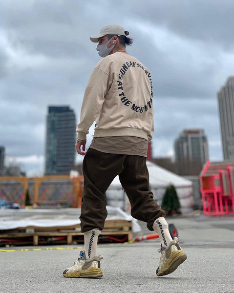 Ανδρικό παντελόνι casual με ελαστικό αστράγαλο