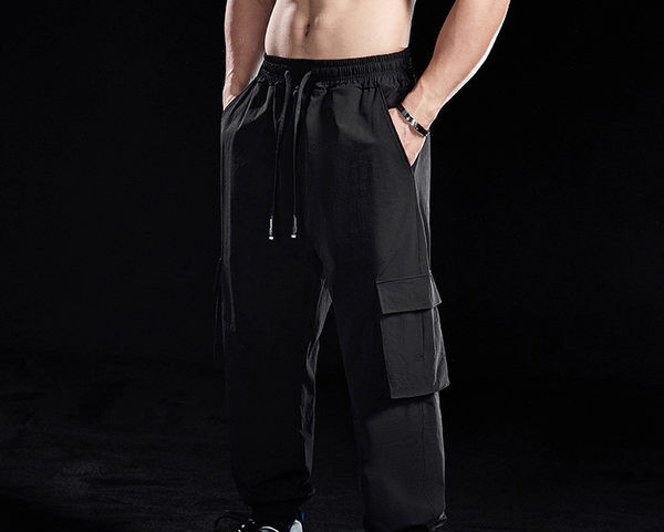 Ikdienas vīriešu bikses - ar kabatu un gumiju