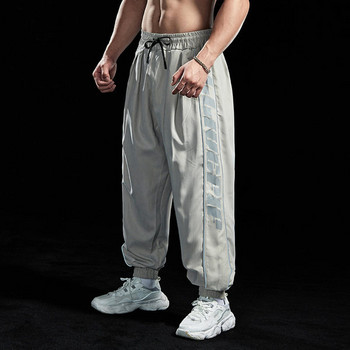 Широк модел спортен панталон с връзки за мъже 