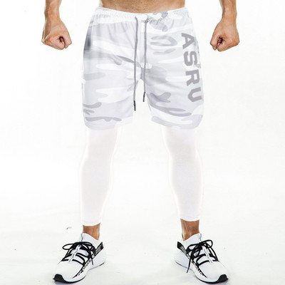 Vīriešu divdaļīgi sporta legingi un šorti ar kabatu