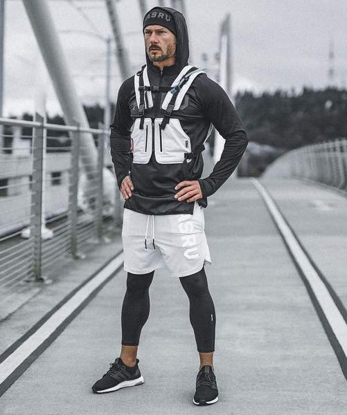 Vīriešu divdaļīgi sporta legingi un šorti ar kabatu