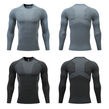 Ανδρική αθλητική μπλούζα εφαρμοστό μοντέλο με μακριά μανίκια